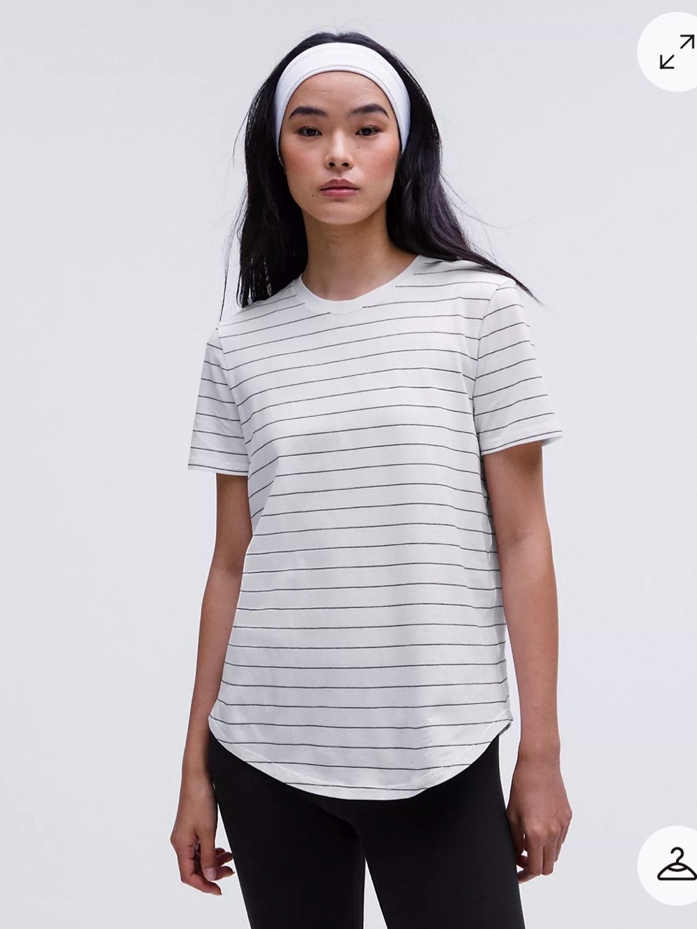 lululemon athletica White Short-Sleeve Striped Crew Tee